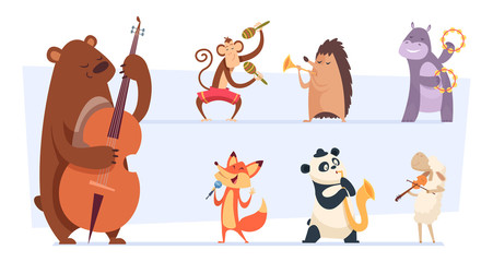 animals playing instruments
