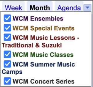 Calendar Menu Calendar Menu